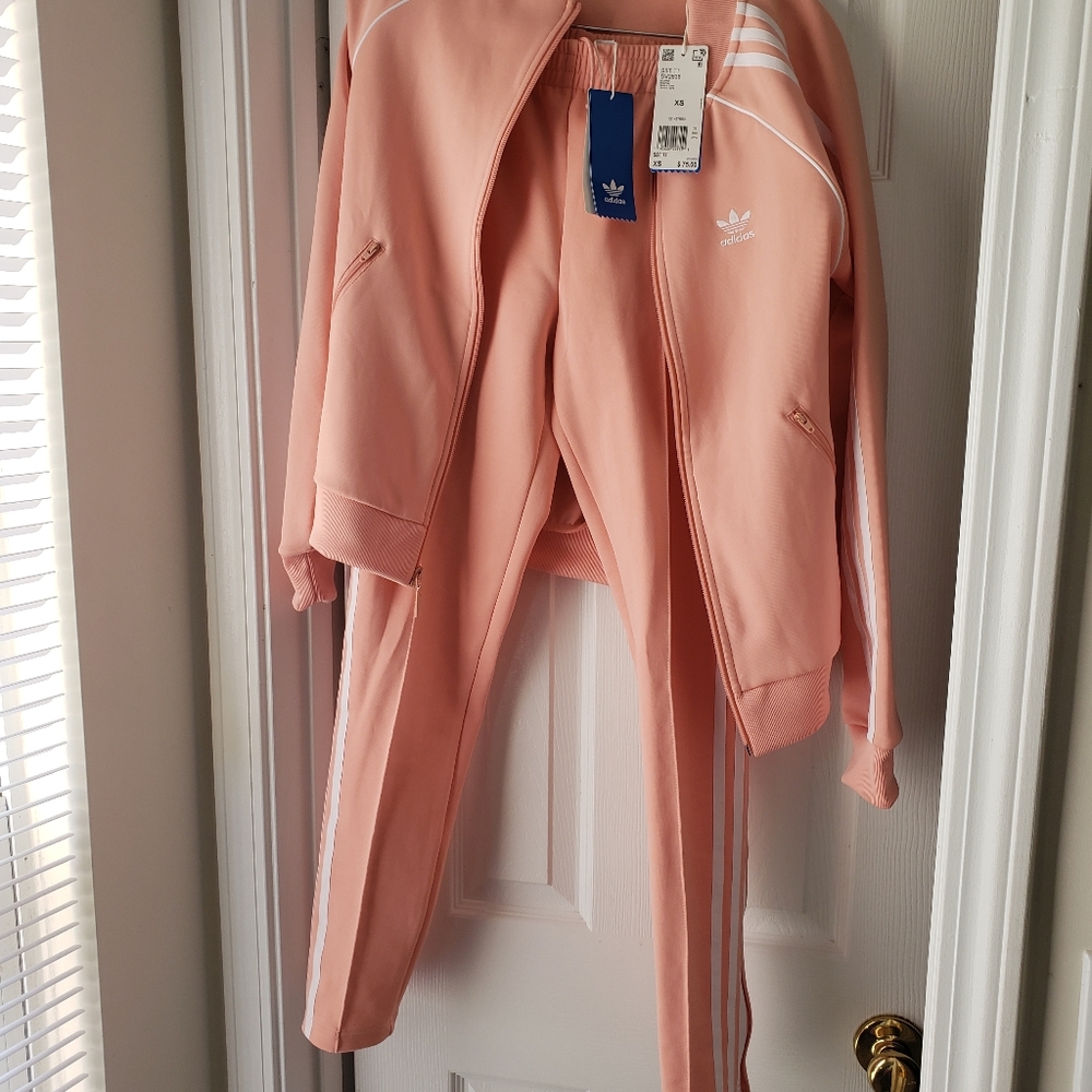 Peach adidas classic suit